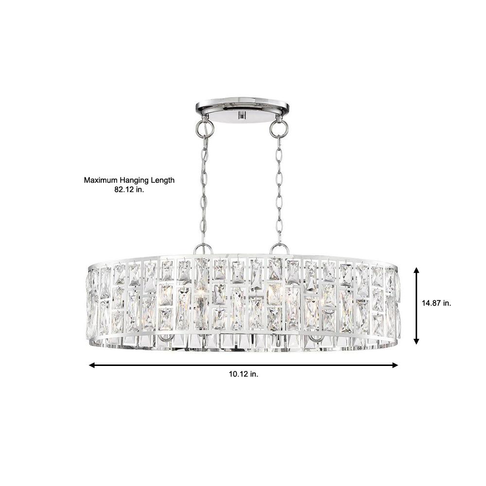 Home Decorators Collection Kristella 1-Light Crystal and Chrome Pendant