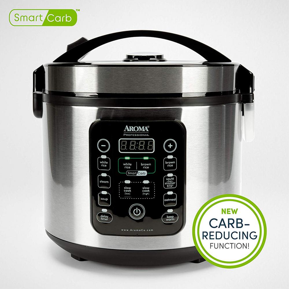 Aroma 20-Cup Stainless Steel Rice Cooker, Silver