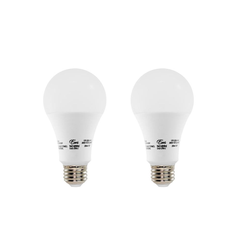 Google Assistant Smart Bulbs Lighting The Home Depot 100w Equivalent Soft White 3000k A21 Led Light Bulb 2 Pack