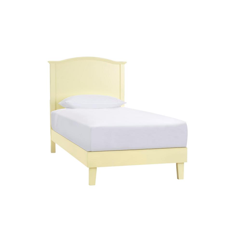 StyleWell Colemont Lemon Custard Wood Full Bed with Curved Headboard
