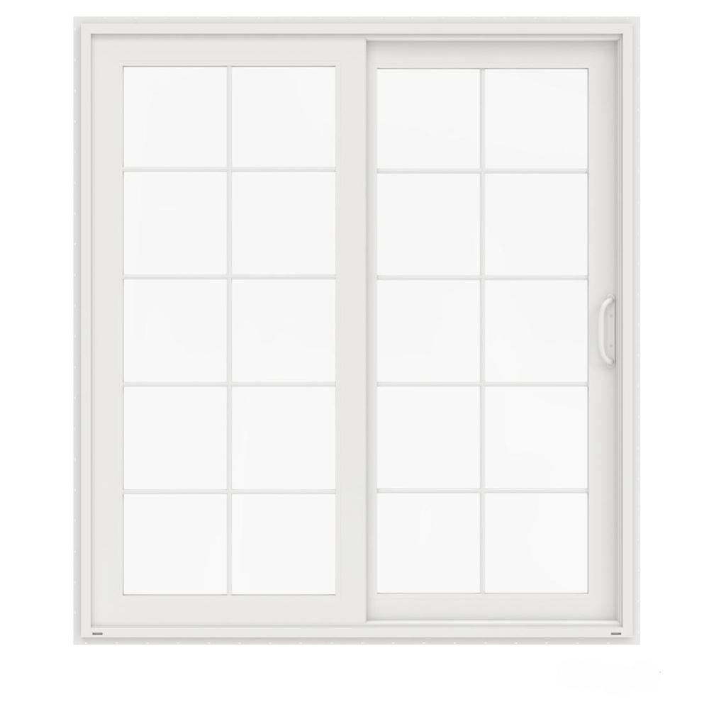 JELD-WEN 72 in. x 80 in. V-4500 Contemporary White Vinyl Left-Hand 10 ...