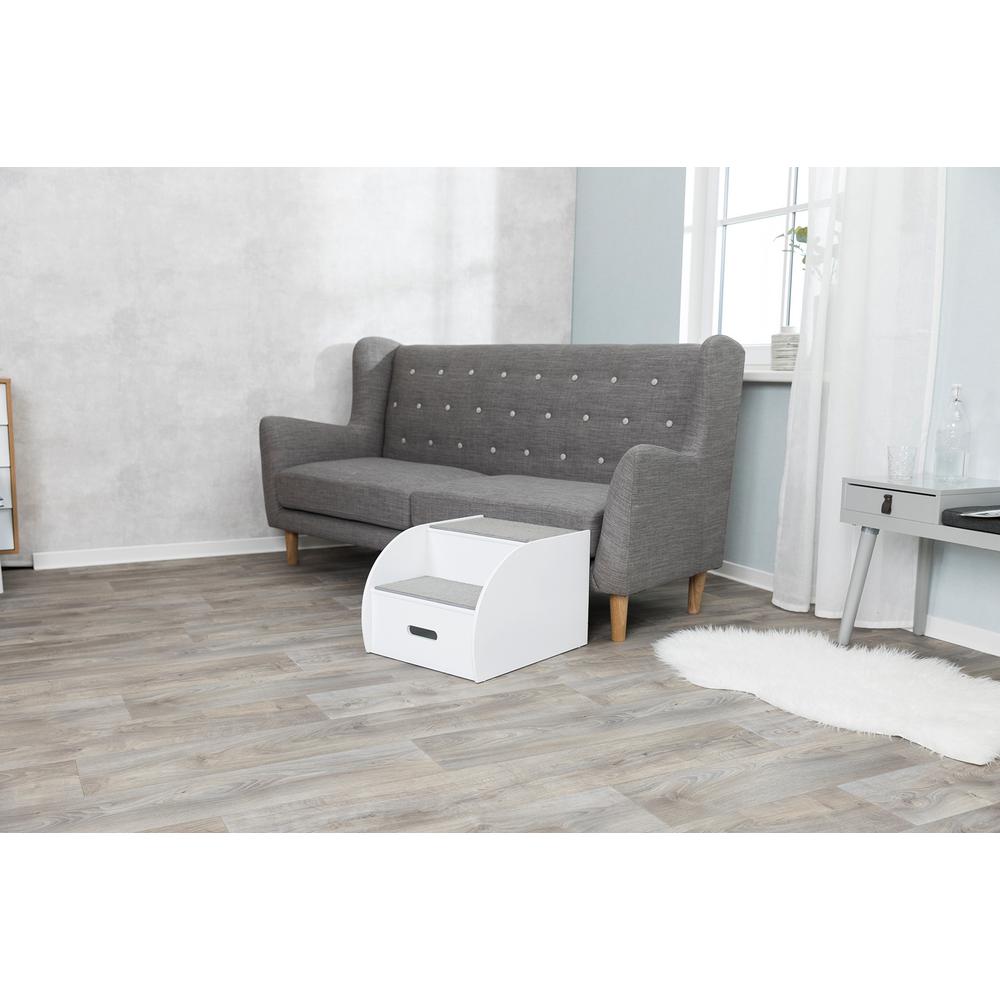Trixie White 2 Step Wooden Pet Stairs 39535 The Home Depot