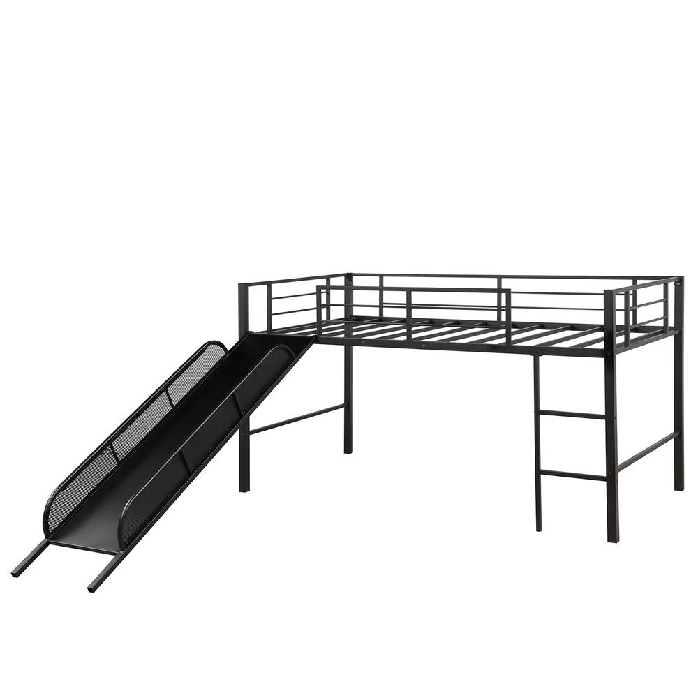 black low loft bed