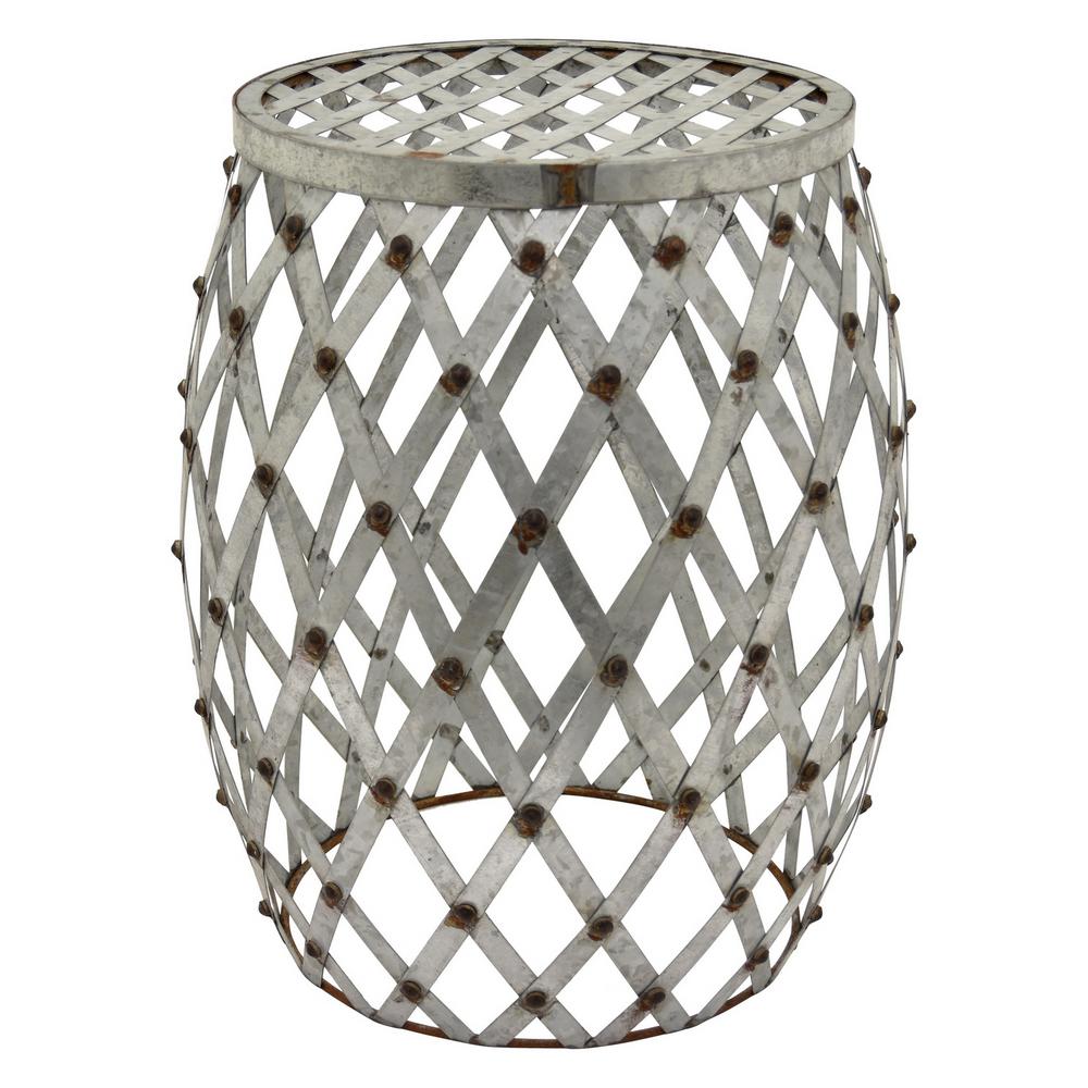 UPC 726674888842 product image for THREE HANDS 12 in. x 15.25 in. x 18 in. Metal Stool Galvanize in Gray | upcitemdb.com