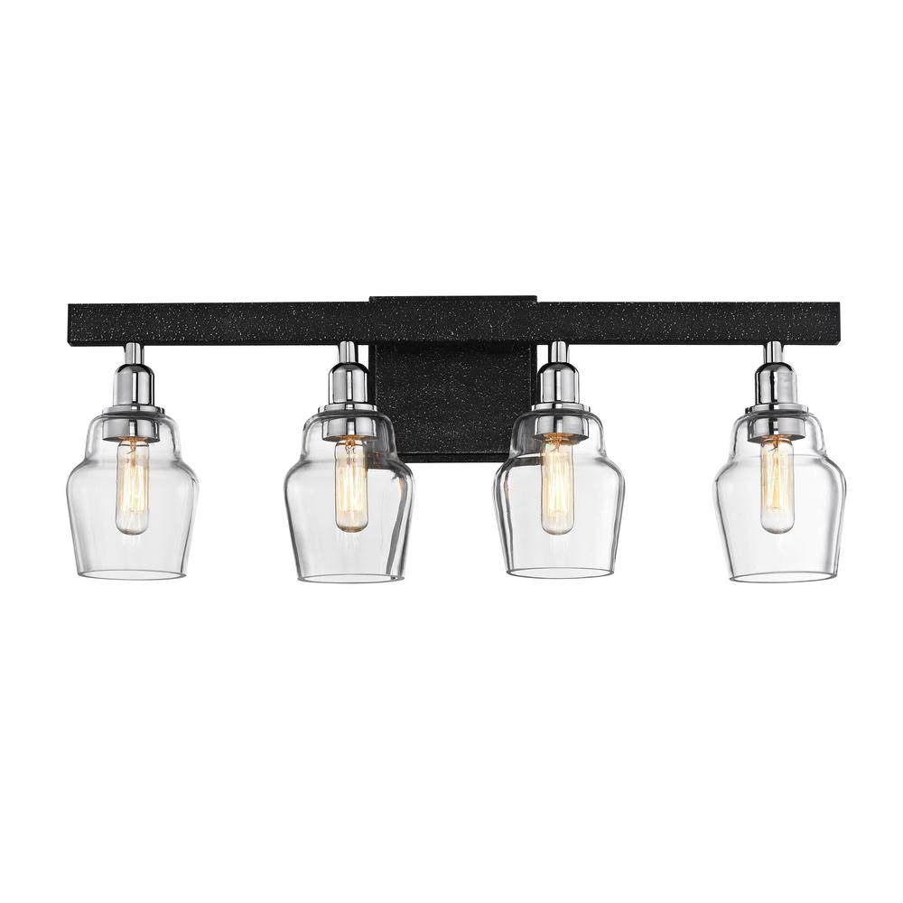 Fifth And Main Lighting Dublin 4 Light Old Silver Sconce With Optic Fifth And Main Lighting Dublin 4 Light Old Silver Sconce With Optic Glass Shades