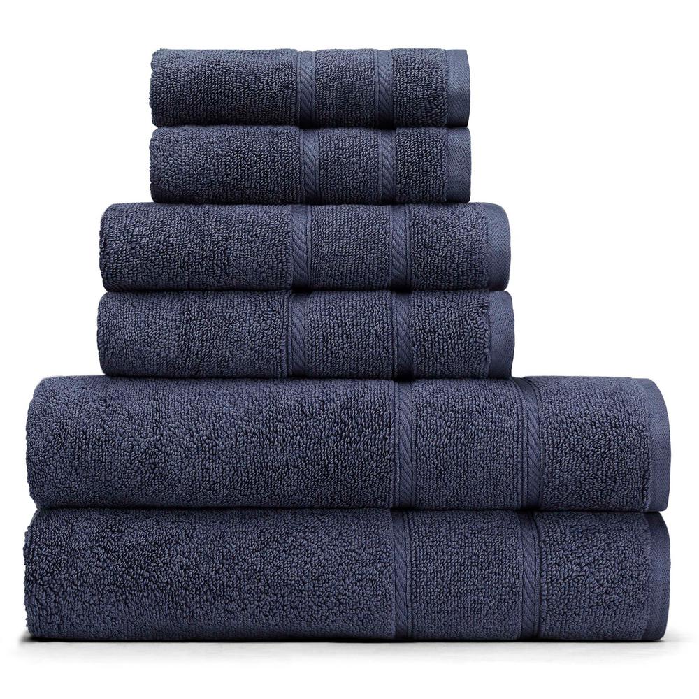 Nautica Belle 6 Piece Gray Solid Bath Towel Set Ushsac1035514