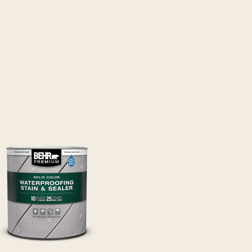 BEHR Premium 1 qt. #12 Swiss Coffee Solid Color Waterproofing Exterior ...