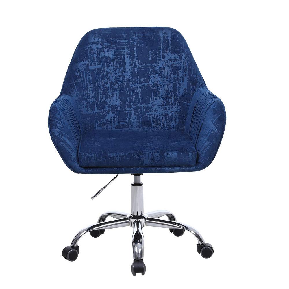 Boyel Living Blue Velvet Swivel With Arm Office Desk Chair Modern Accent Wf Hfsn 110b The Home Depot Office Desk Chair Modern Accent
