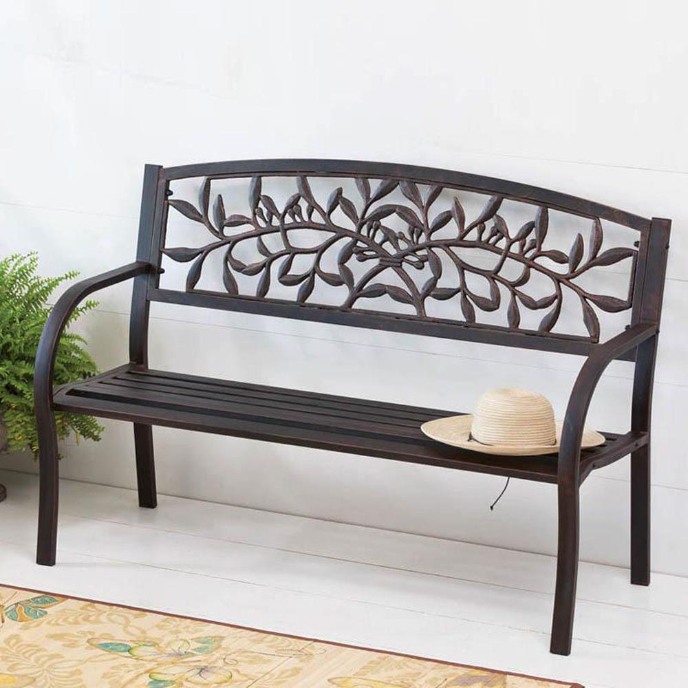 Cape Craftsman 50.5 in. Cast Vine Metal Outdoor Bench8MB004 The Home