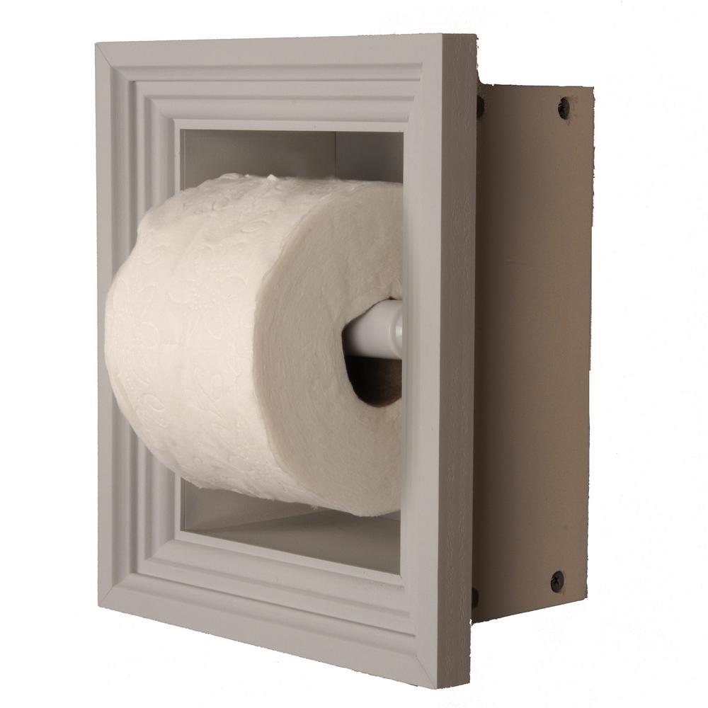 Newton Recessed Toilet Paper Holder 3 Holder In Primed With Melbourne Frame In Gray Tp 3 Primed The Home Depot