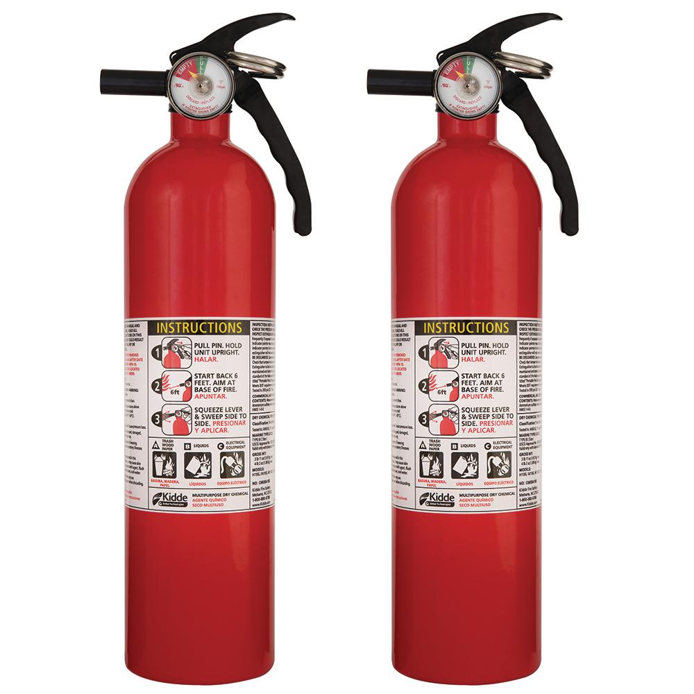 Kidde 1 A 10 B C Recreational Fire Extinguisher 2 Pack 21027416MTL   Kidde Fire Extinguishers 21027416mtl 64 1000 