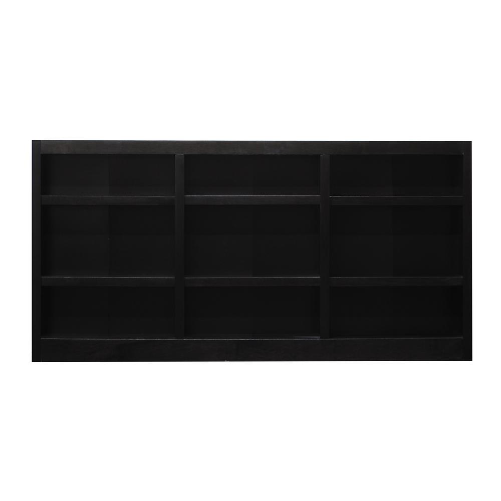 wood espresso bookcase triple shelf finish wide concepts 1595