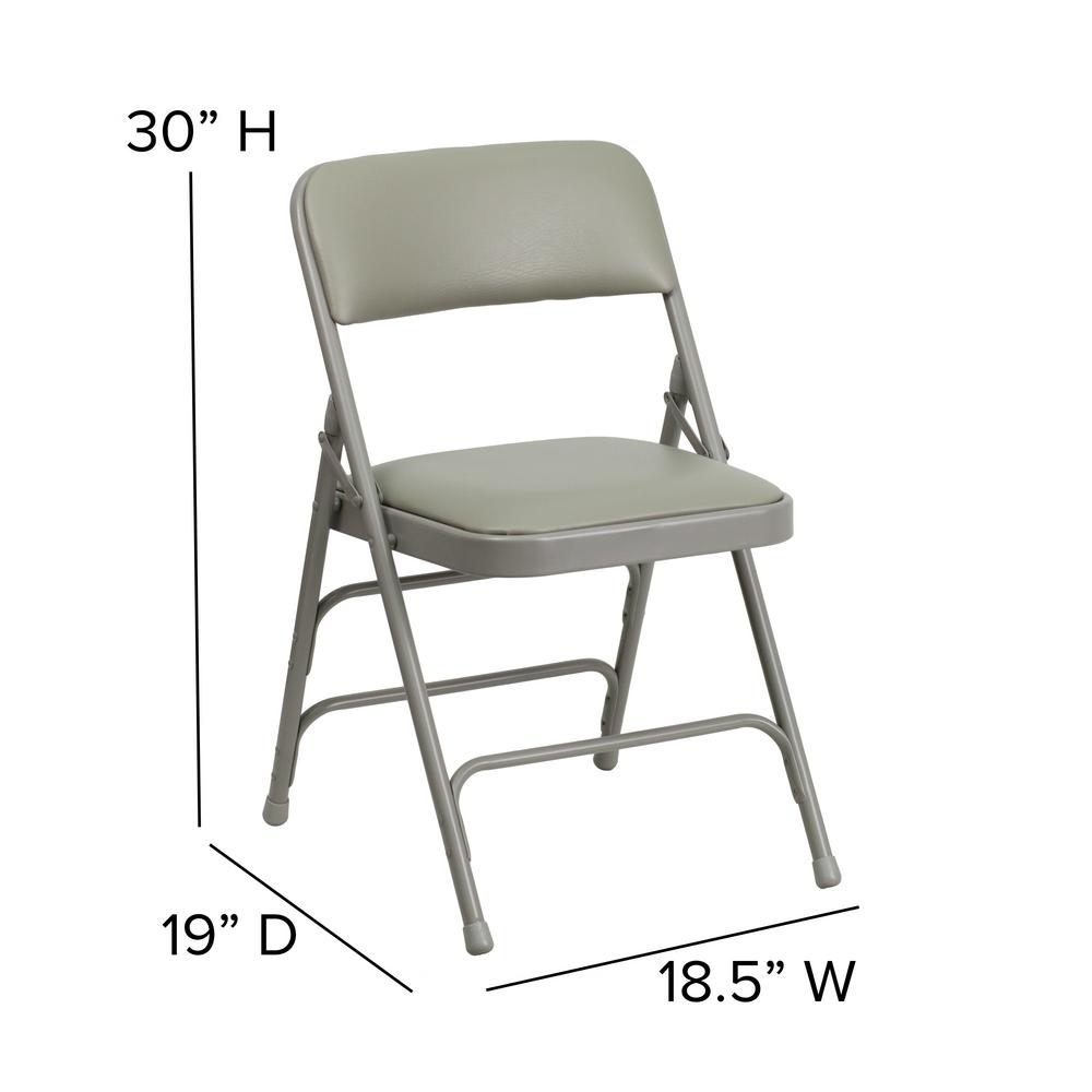 Flash Furniture HERCULES Series Double Braced Beige Vinyl Folding Chair