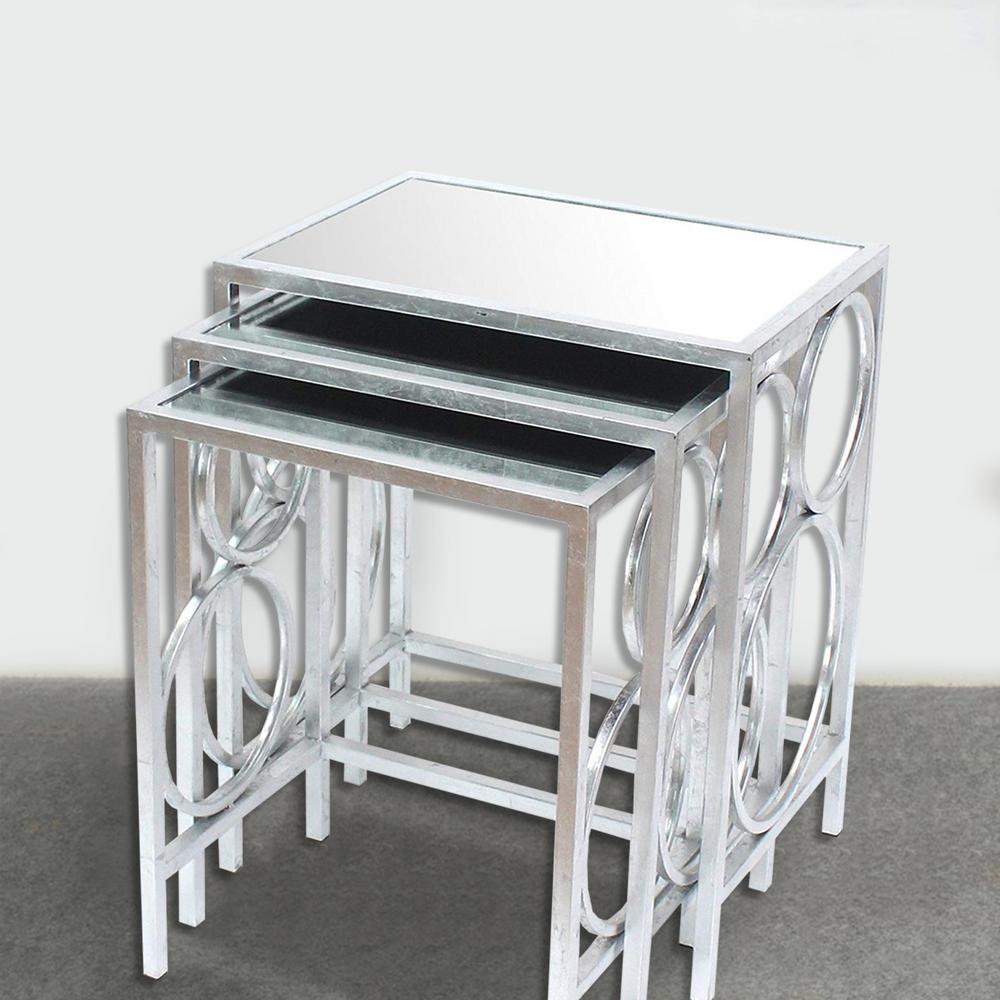 Mariana 16 In Silver Metal End Table Set Of 3 274433 The Home