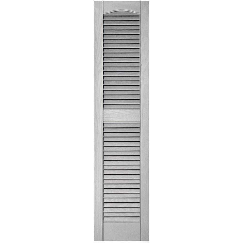 Builders Edge 12 In X 52 In Louvered Vinyl Exterior Shutters Pair In