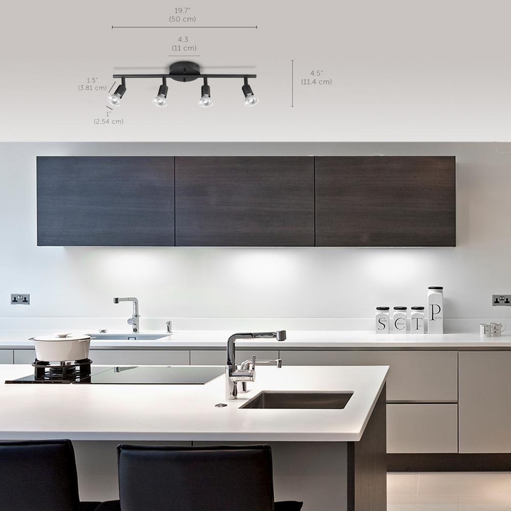 black kitchen track lighting