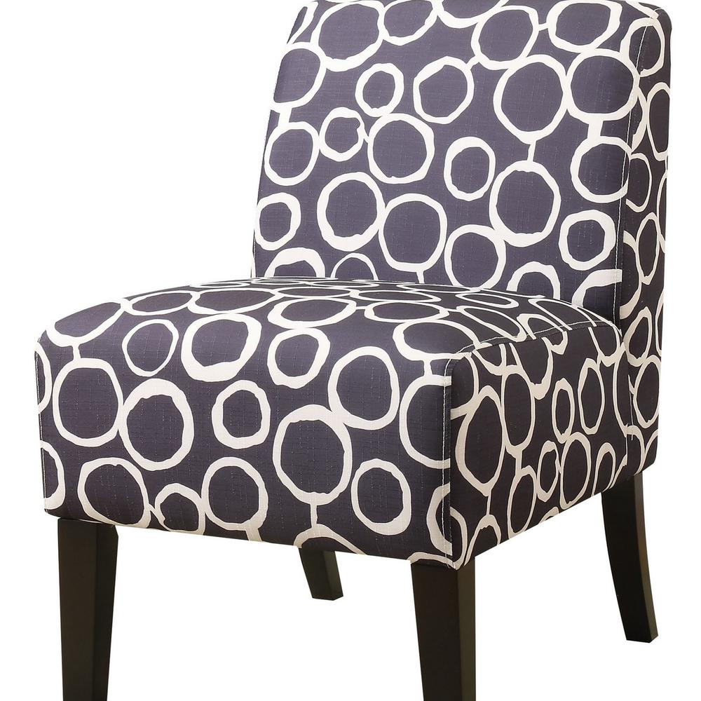 Worldwide Ollano Dark Gray Pattern Fabric Accent Chair VA