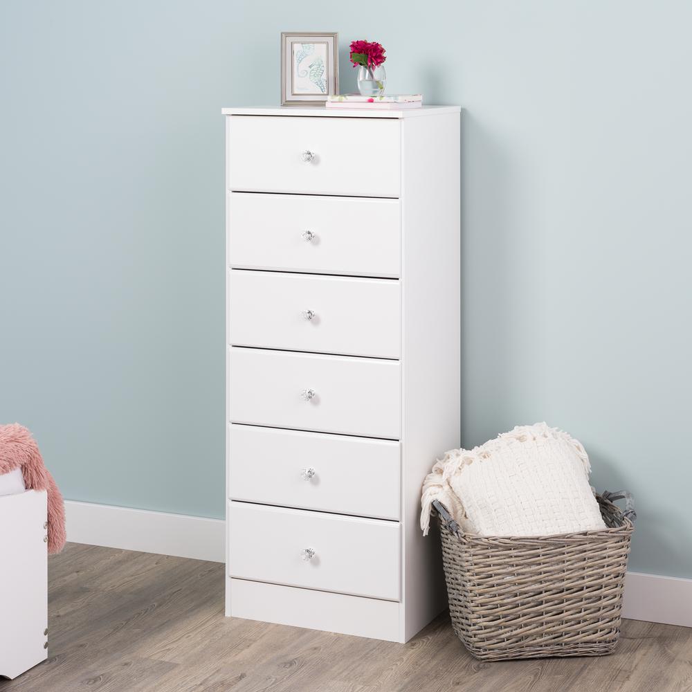 Prepac Astrid 6 Drawer Crystal White Chest Of Drawers Wdbh 0401 1