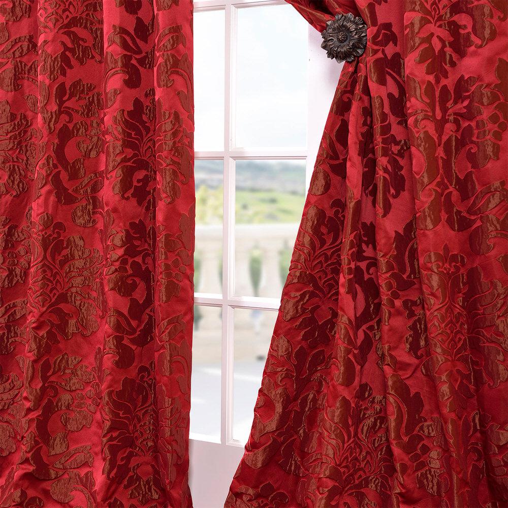 red curtain fabric