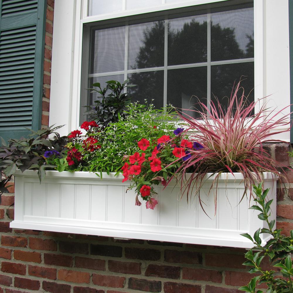 White Window Boxes Planters The Home Depot