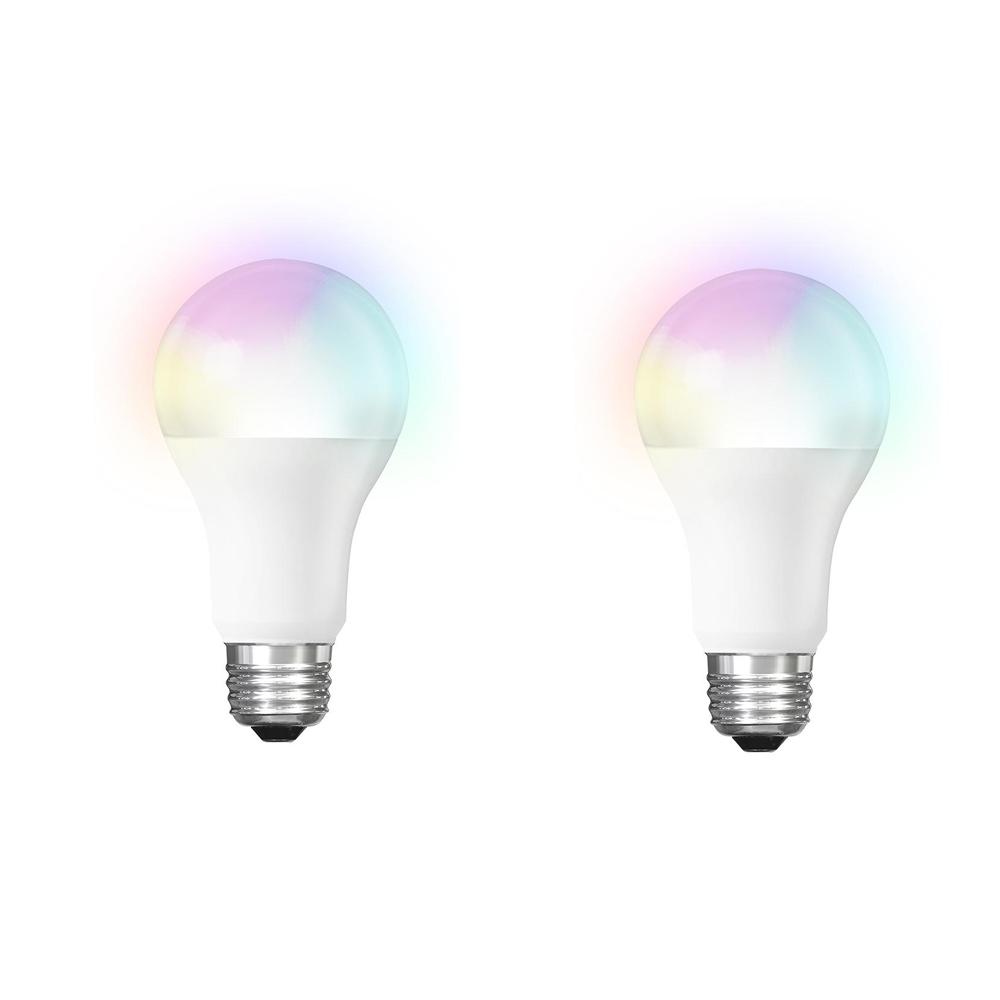 Led Light Bulbs Lighting The Home Depot 60 Watt Equivalent A19 Dimmable Smart Wifi Color Changing And Tunable White