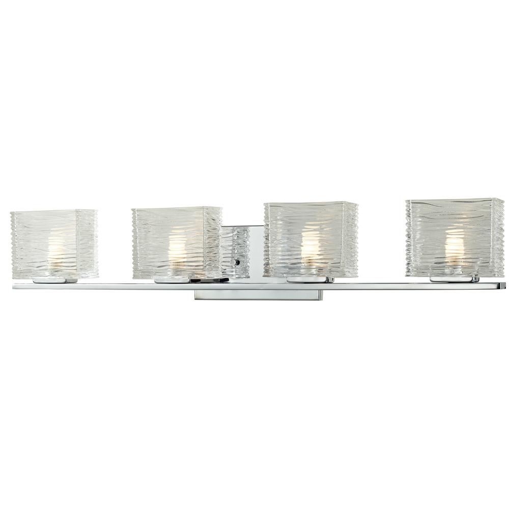CHROME BAR AND FROSTED CUBE LIGHT 6 WAY ARM LED LIGHTING