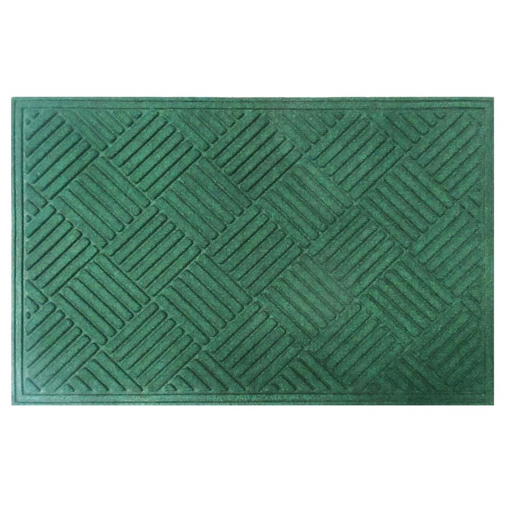 Unbranded A1HC Parquet Green 24 in. x 36 in. EcoPoly Scraper Mats with