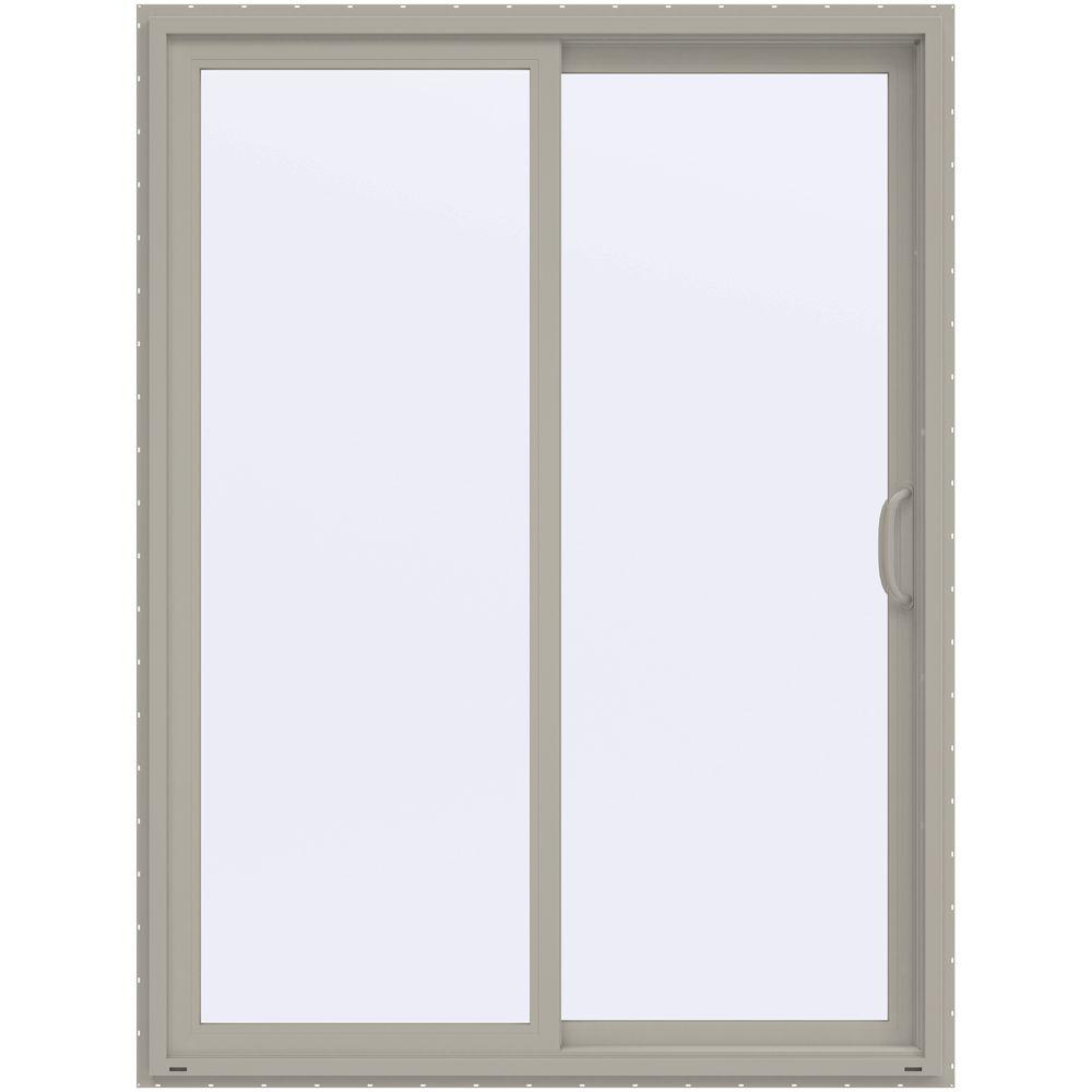 JELDWEN 60 in. x 80 in. V4500 Contemporary Desert Sand Vinyl Right