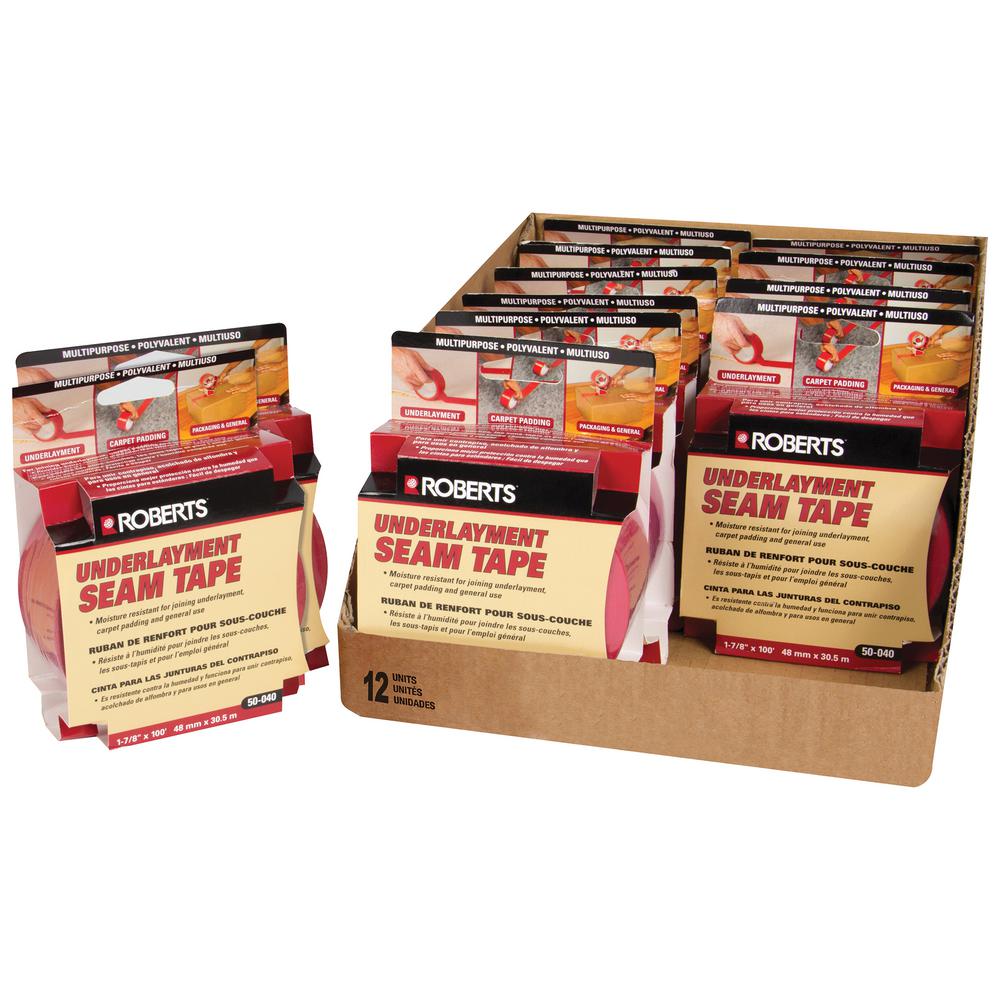 Roberts 17/8 in. x 100 ft. x 0.005 in. Red Seam Guard Underlayment