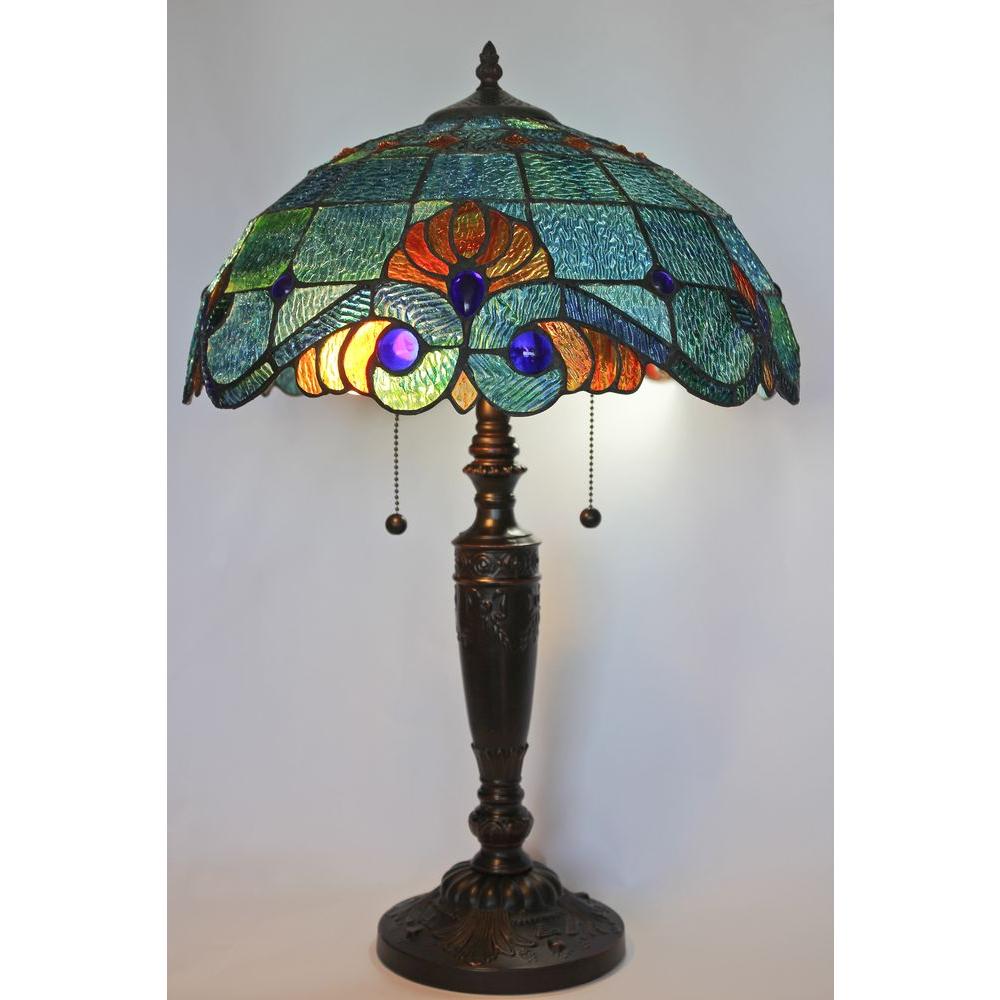 Serena D Italia Tiffany Style 25 In Blue Vintage Table Lamp Blue Vintage Table Lamp