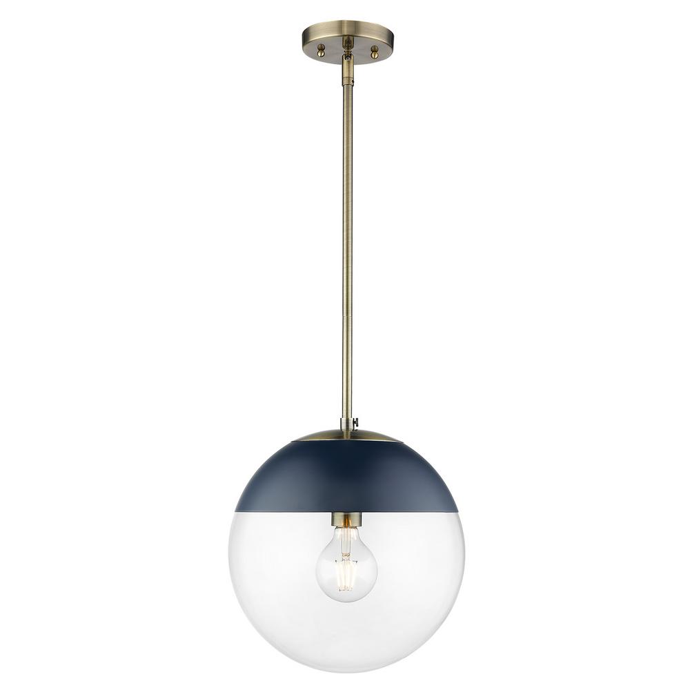 Golden Lighting Dixon 1 Light Aged Brass With Clear Glass And Navy - Vesper Glass And Chrome Mini Pendant Light Golden Lighting Dixon 1 Light Aged Brass With Clear Glass And Navy - Vesper Glass And Chrome Mini Pendant Light