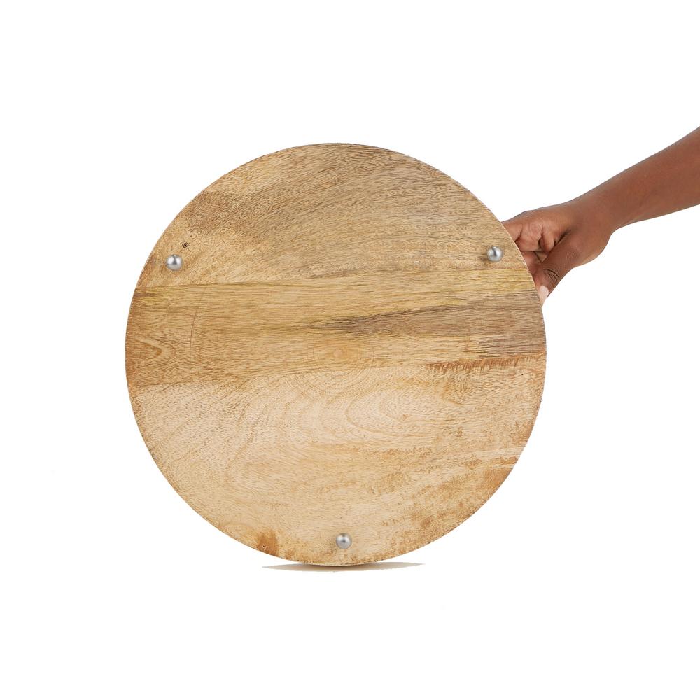 Mind Reader Brown Bamboo Serving Tray Round Cheese Platter