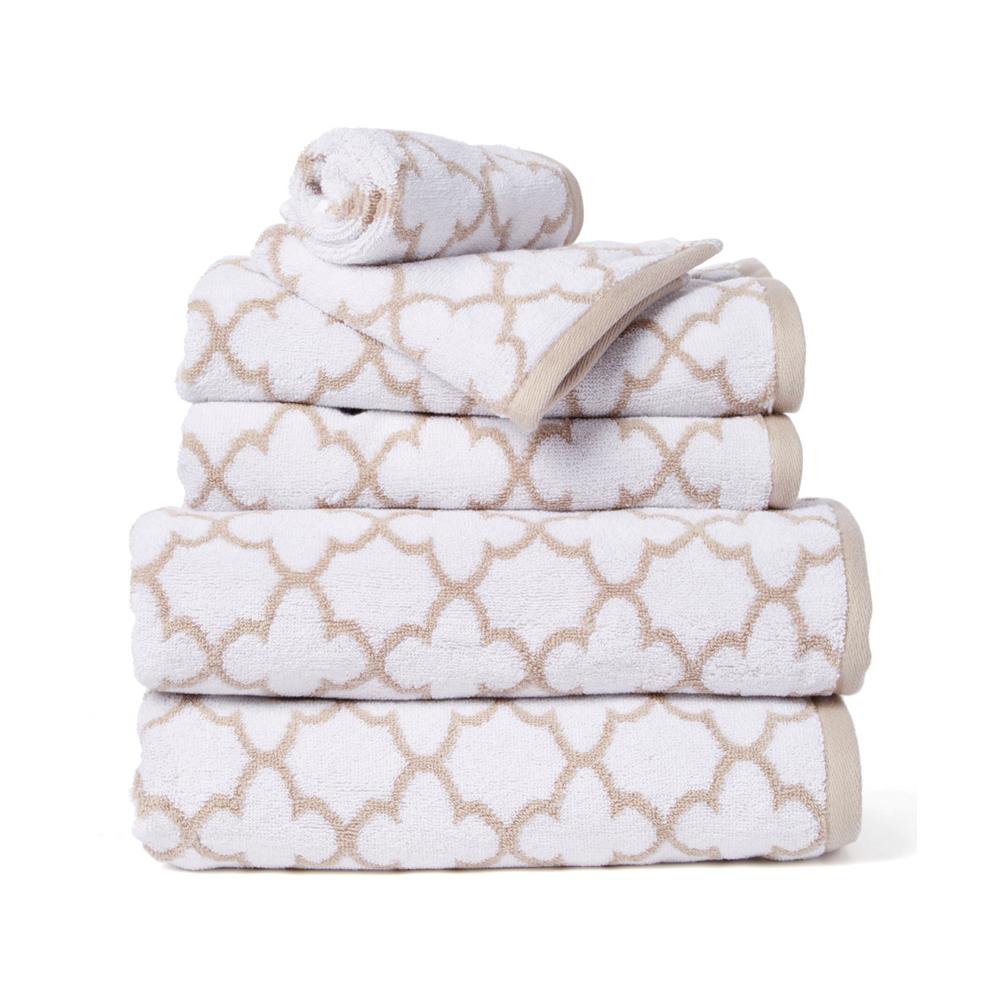 Espalma Irongate 6Piece 100 Cotton Bath Towel Set in White/Sand