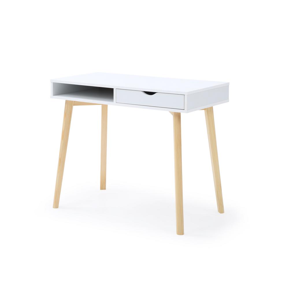 Ac Pacific White Austin Contemporary Home Office Desk With