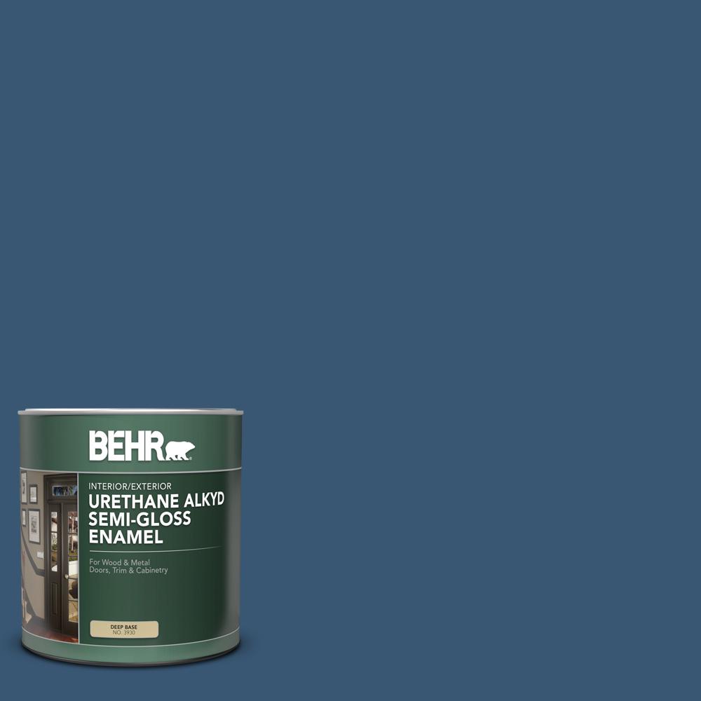 BEHR 1 qt. M5006 Express Blue SemiGloss Enamel Urethane Alkyd