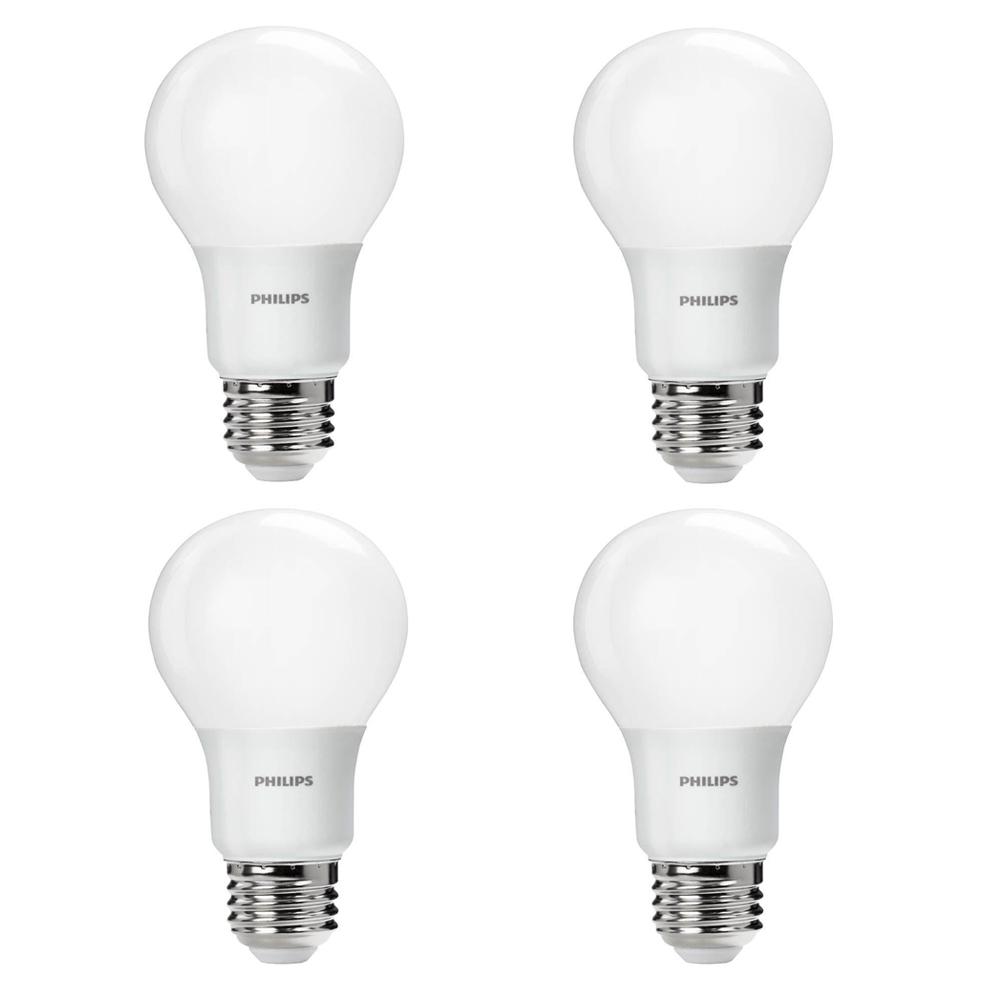 Philips 60 Watt Equivalent A19 Non Dimmable Energy Saving Led Light Bulb Daylight 5000k 4 Pack