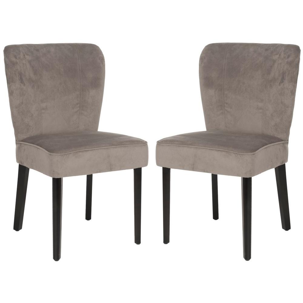Safavieh Clifford Mushroom Taupe Cotton Side Chair (Set of 2)-MCR4657D