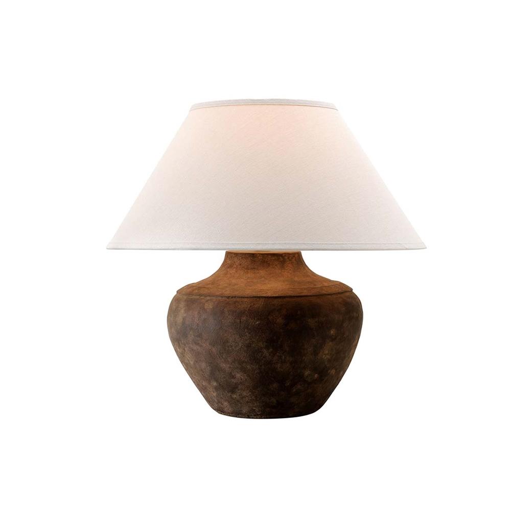Troy Lighting Calabria 20.5 in. Sienna Table Lamp with Off-White Linen Shade - PTL1010 - Cooking Illuminate your space with this table lamp from th sku PTL1010