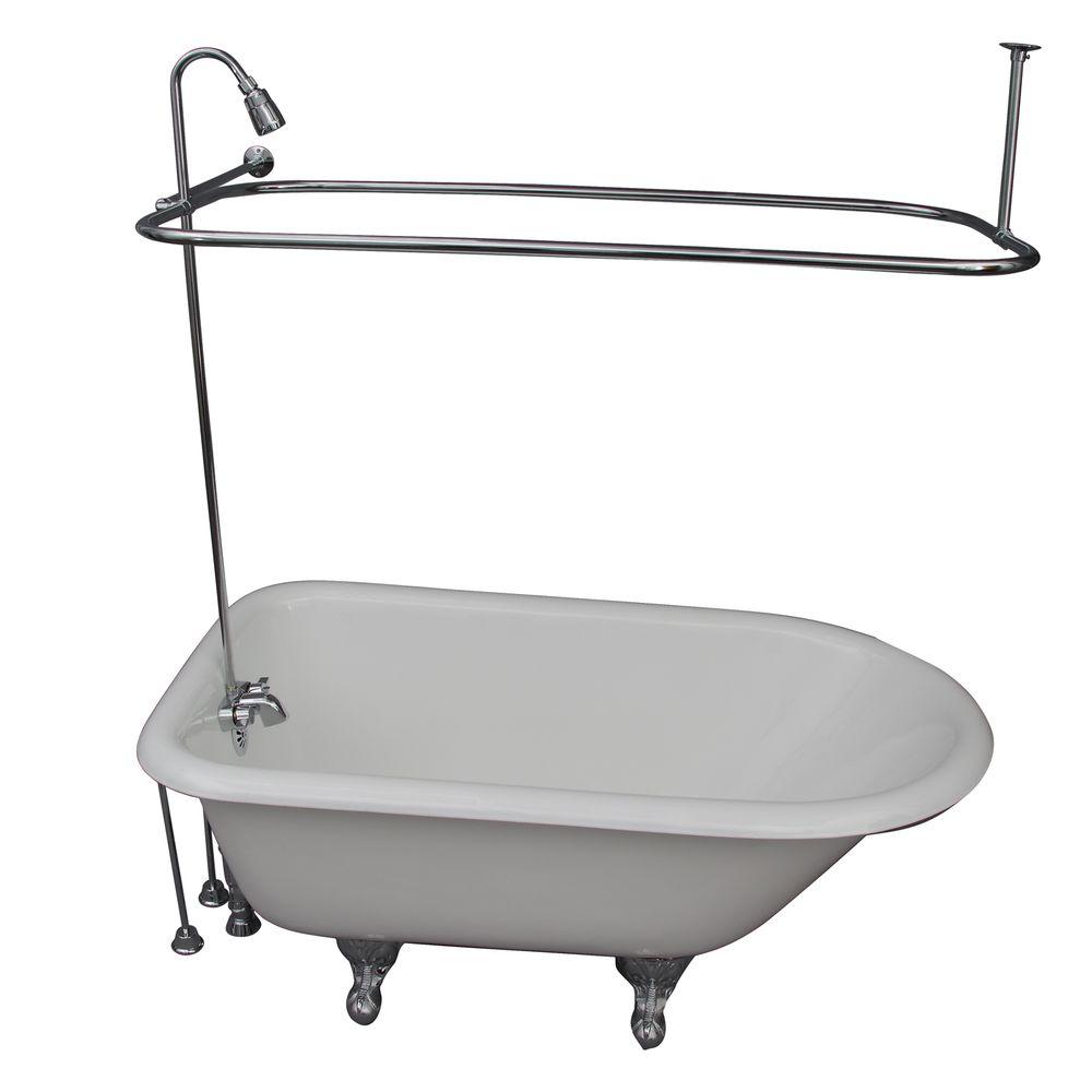 Barclay Products 4.5 ft. Cast Iron Ball and Claw Feet Roll Top Tub in