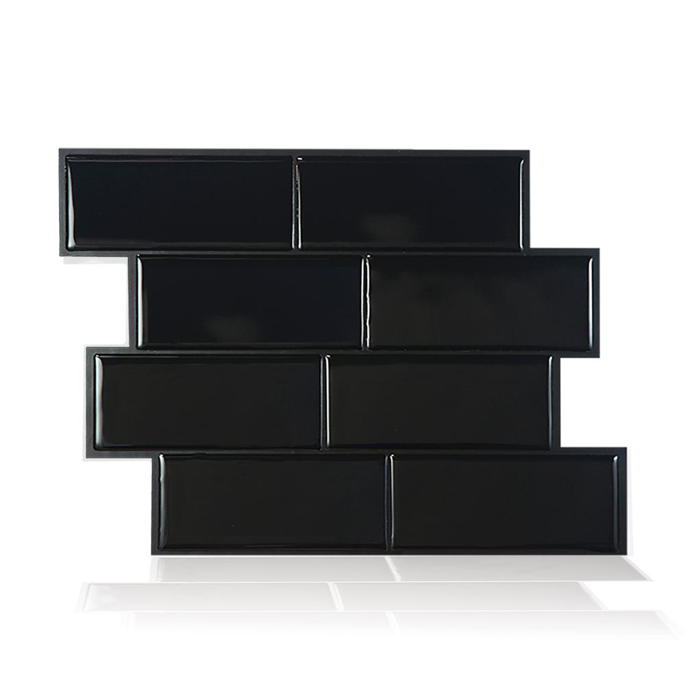home depot black tile backsplash