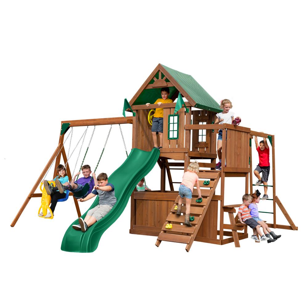 Swing assembly included NEW-Big Wooden Climbing frame,monkey bars,Slid