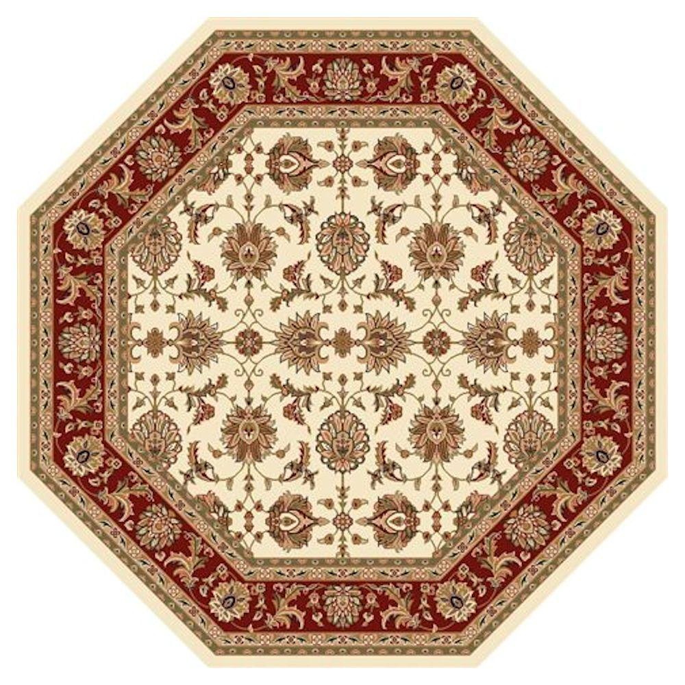 Kas Rugs Traditional Kashan Ivory 7 ft. 7 in. x 7 ft. 7 in. Octagon