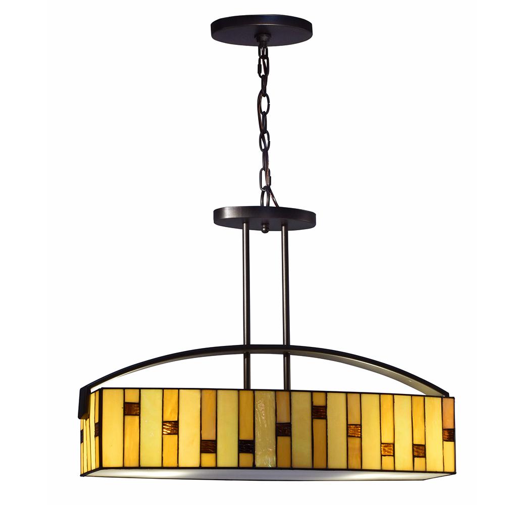Feiss Drawing Room 2-Light Walnut Uplight Chandelier with Glass Shade ...