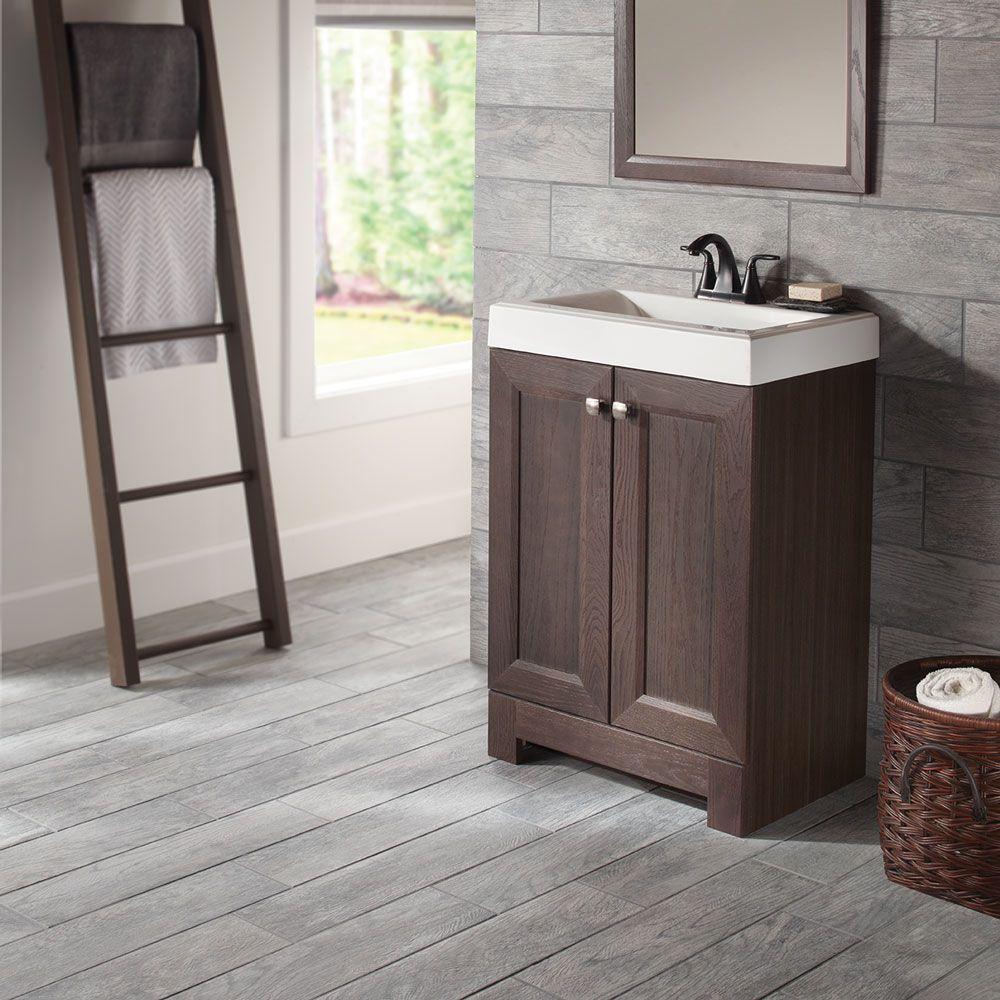 Glacier Bay Shaila 24 5 In W Bath Vanity Gray Oak With Bath Vanity In Gray Oak