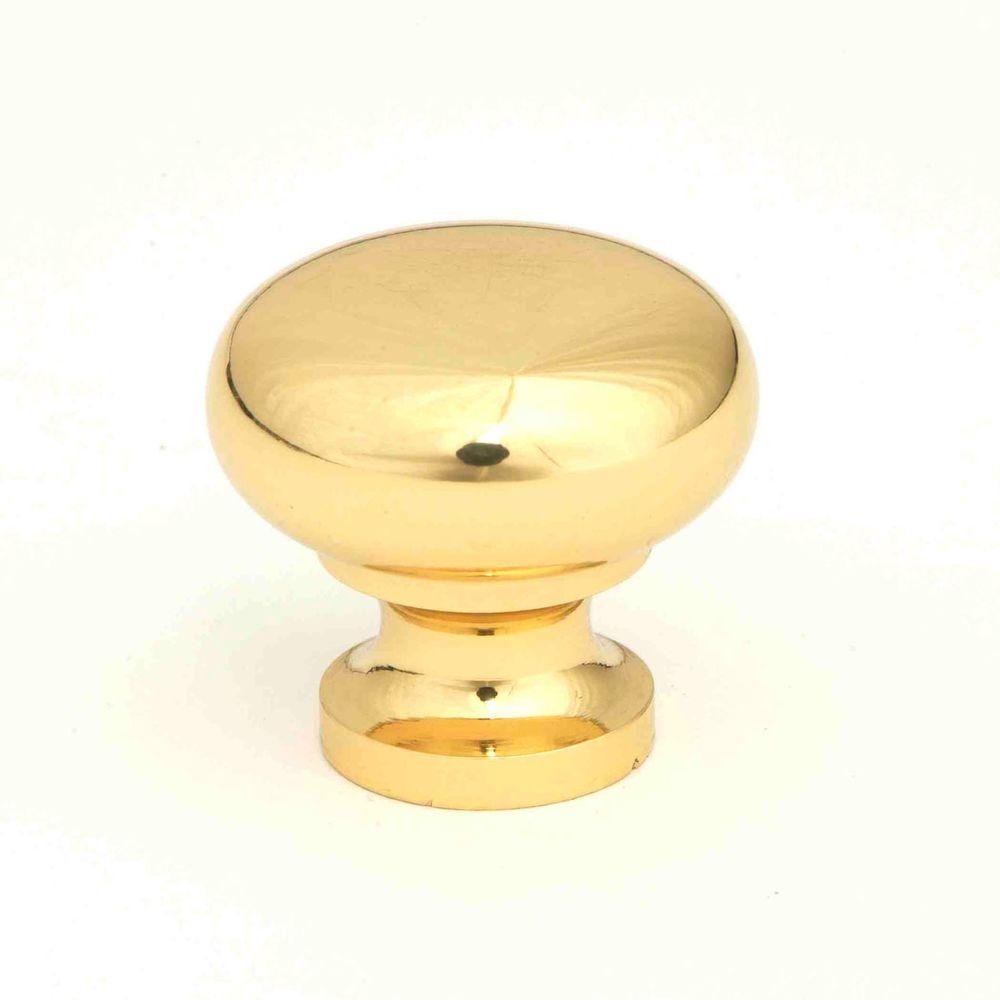 Giagni 11/4 in. Polished Brass Round KnobKB6BR1 The Home