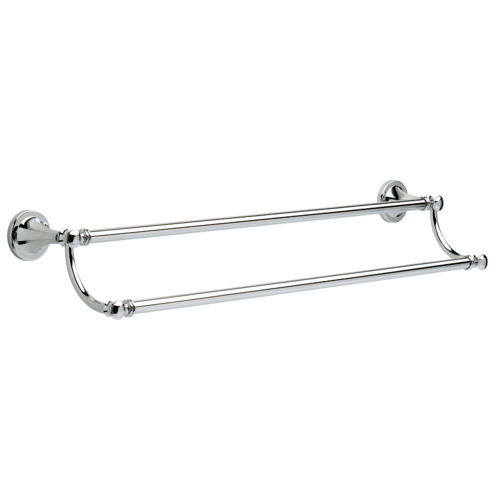 Mounting Hardware Towel Bars Bathroom The Home Depot Double Towel Bar In Polished Chrome