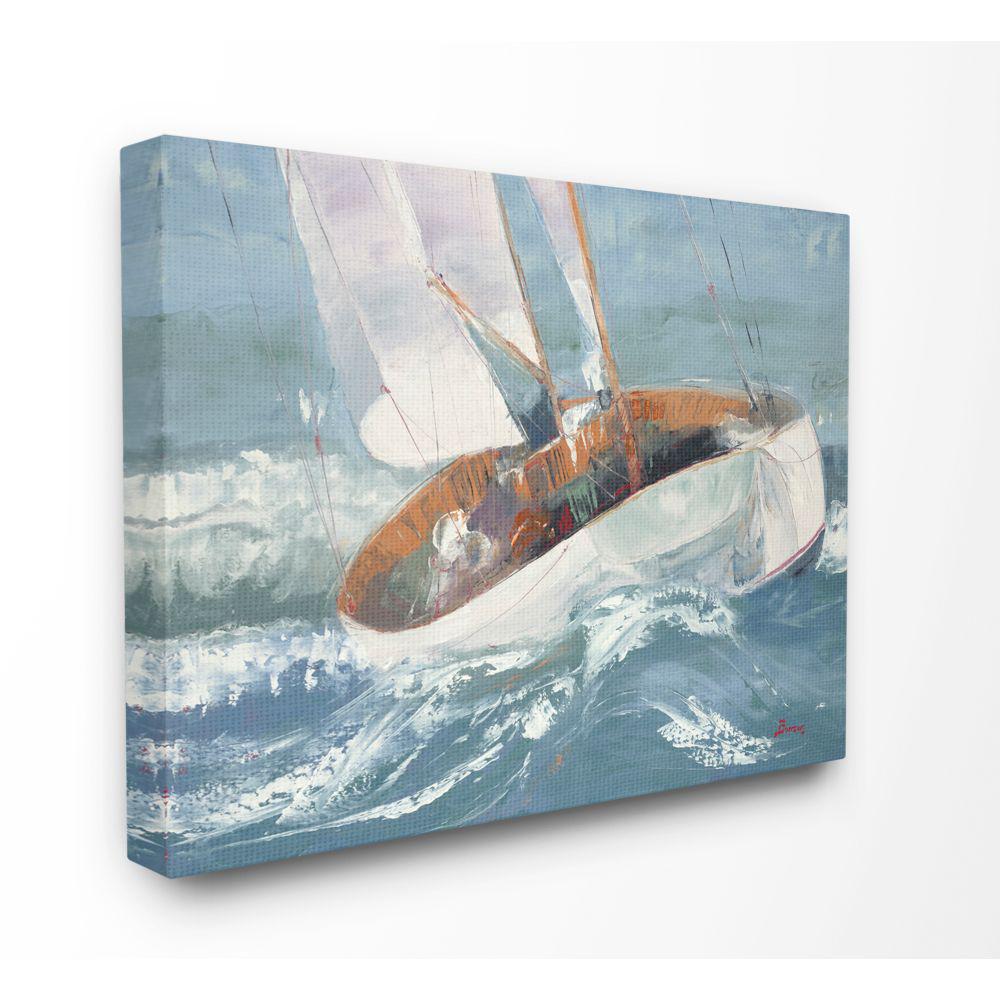 Stupell Industries Sailboat Sea Slopes Ocean Blue Brown Beach Painting By Third And Wall Canvas Wall Art 48 In X 36 In Cwp 407 Cn 36x48 The Home Depot