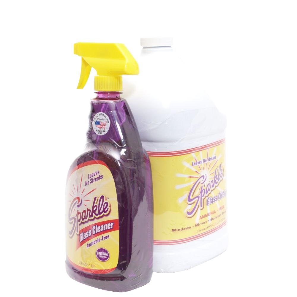 Streak Free Glass Cleaners Cleaning Supplies The Home Depot Glass Cleaner Spray Bottle And Refill Combo Pack