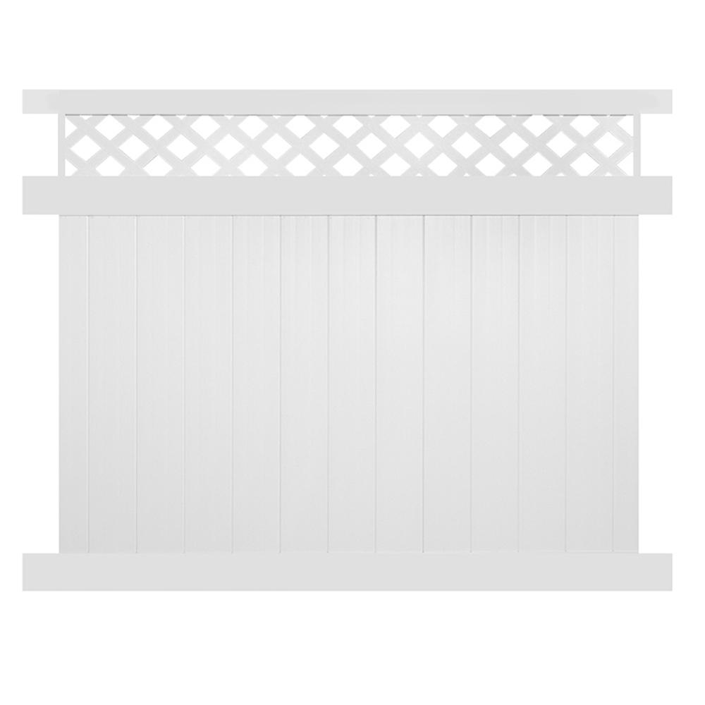 Weatherables Ashton 5 ft. H x 8 ft. W White Vinyl Privacy Fence Panel