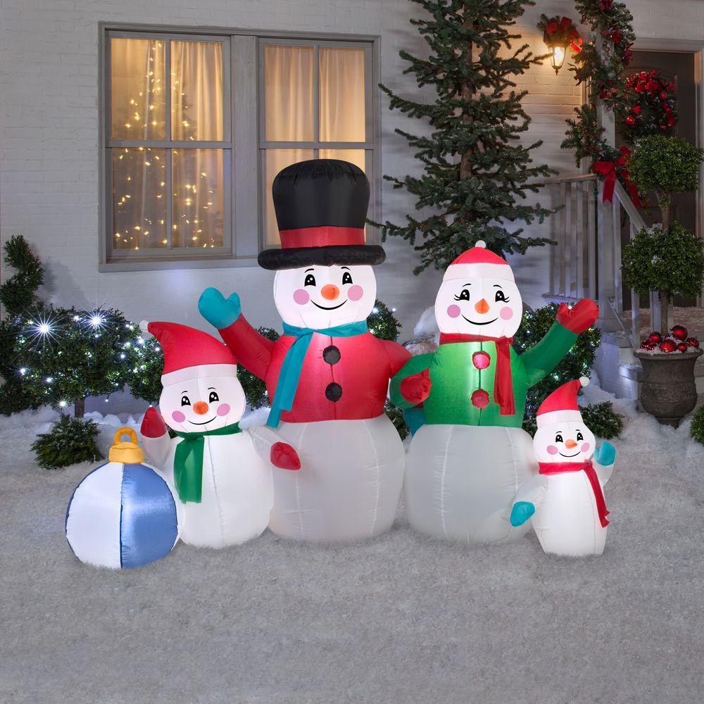 new christmas 5 ft. Inflatable Snowman Family decoration lawn yard blow